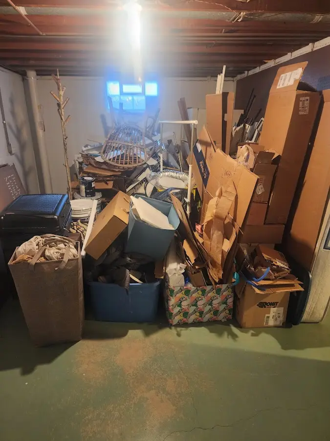 Roll-off dumpster container at job site for Cleanout Dumpster Rental in Berwick